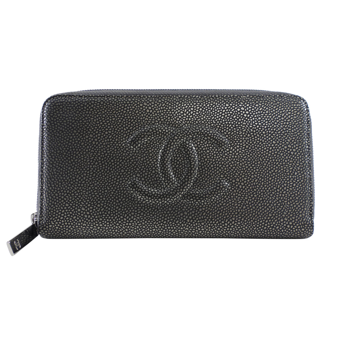 Chanel Timeless Classic CC Continental Zippy Wallet Pewter