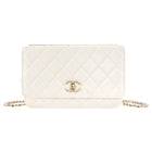 Chanel 23C White Quilted Leather Trendy Wallet on Chain Crossbody Bag