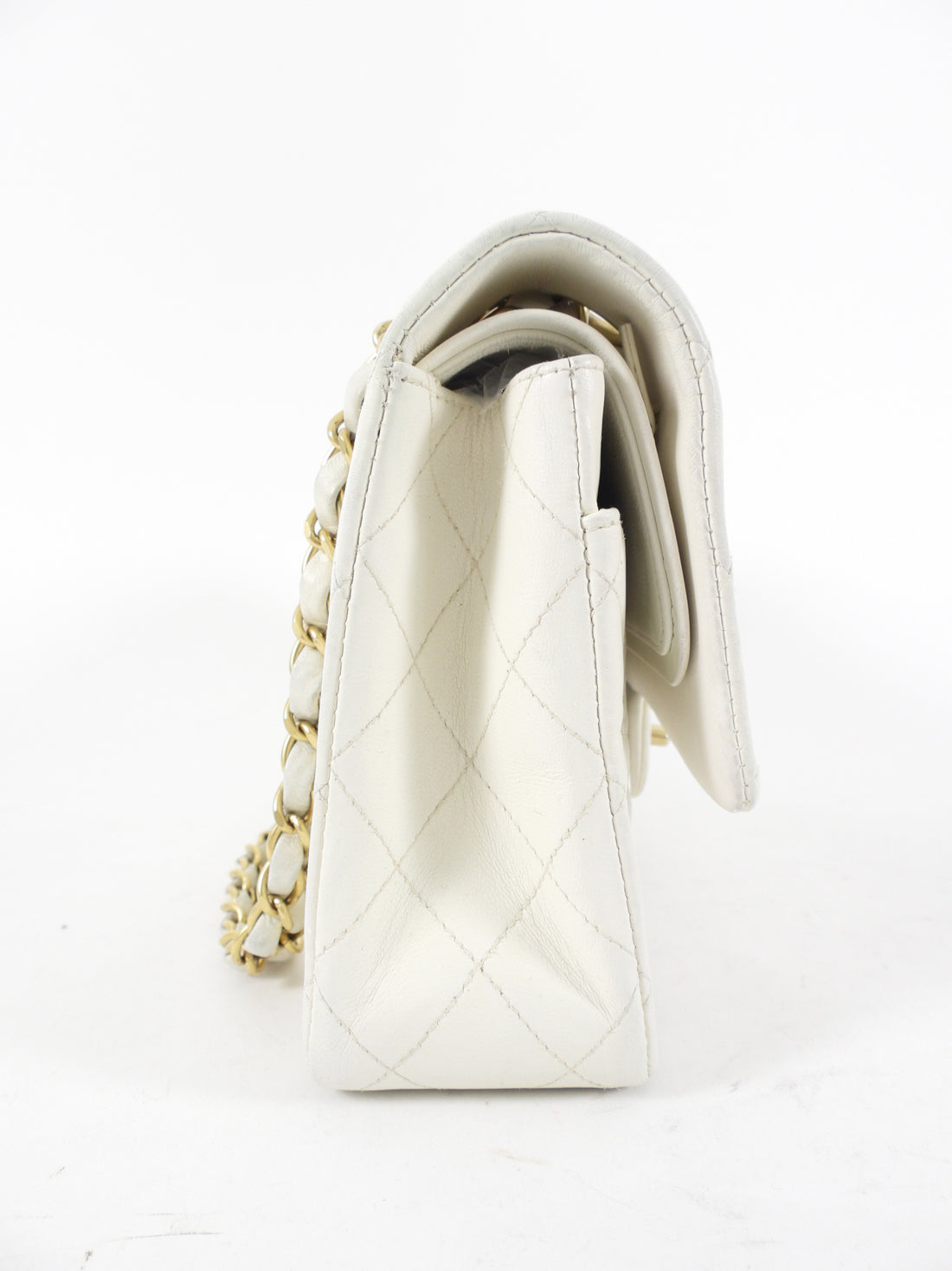 Chanel Vintage 2000 White Medium Classic Double Flap Bag GHW