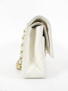 Chanel Vintage 2000 White Medium Classic Double Flap Bag GHW
