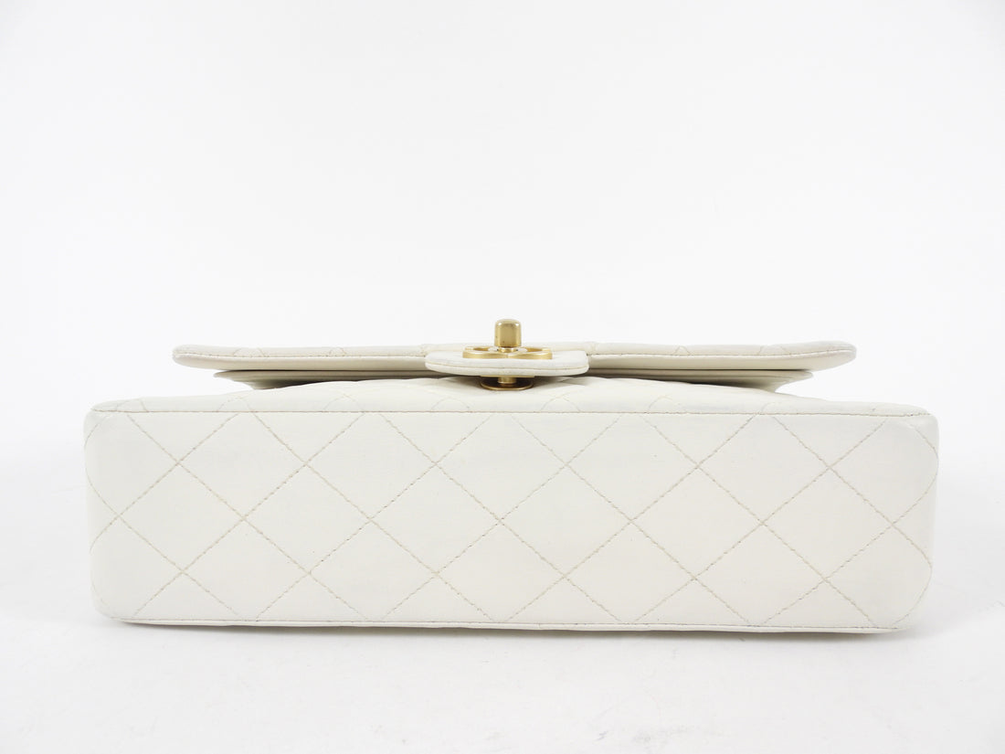 Chanel Vintage 2000 White Medium Classic Double Flap Bag GHW