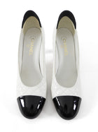 Chanel Black and White Quilted Leather Cap Toe Pumps - 41 (40)