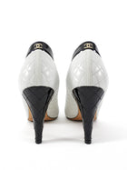 Chanel Black and White Quilted Leather Cap Toe Pumps - 41 (40)
