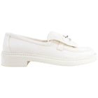Chanel 22P White Leather Quilted CC Turnlock Loafers - 37