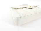 Chanel Vintage 2004 White Wild Stitch Top Handle Flap Bag