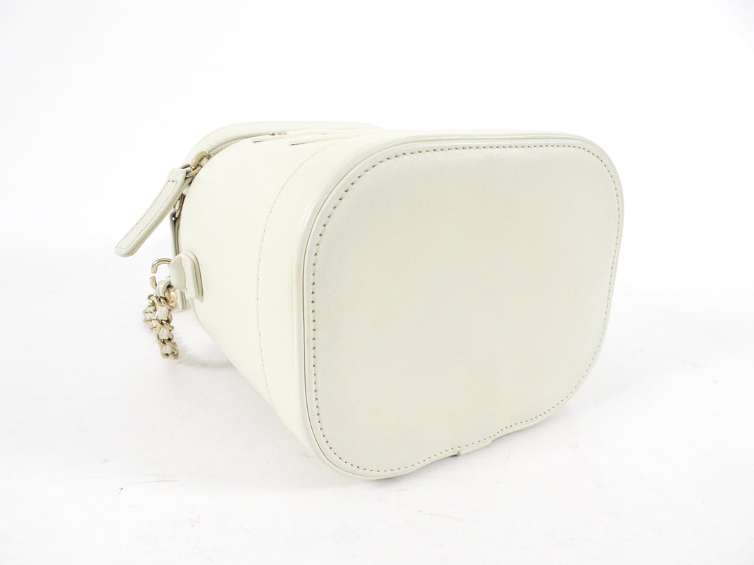 Chanel Ivory White Leather CC Mania Vanity Crossbody Bag
