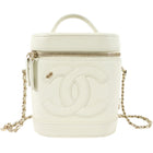 Chanel Ivory White Leather CC Mania Vanity Crossbody Bag
