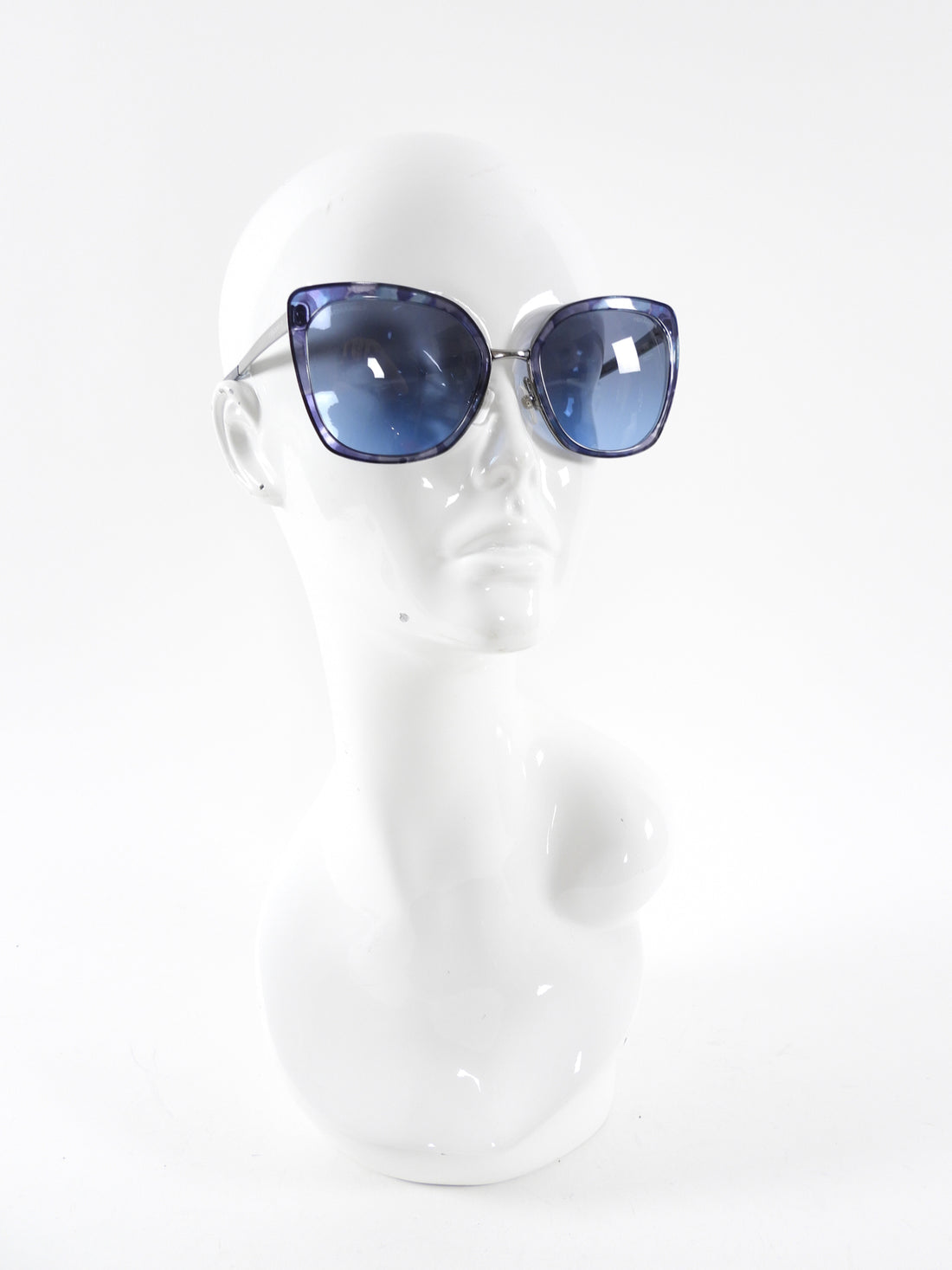 Chanel Dark Blue Acrylic and Metal Frame Oversized Sunglasses 4209