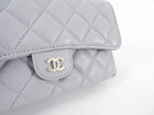 Chanel Blue Grey Caviar Leather Timeless Classic Phone Case Bag