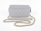 Chanel Blue Grey Caviar Leather Timeless Classic Phone Case Bag