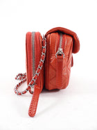 Chanel Red Lambskin Mini Flap Wallet on Chain Crossbody Bag