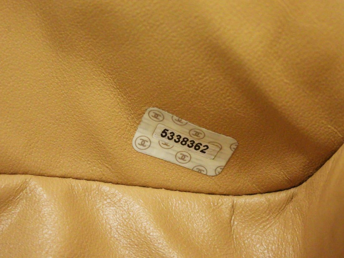 Chanel Vintage 1997 Beige Stitch Shoulder Flap Bag