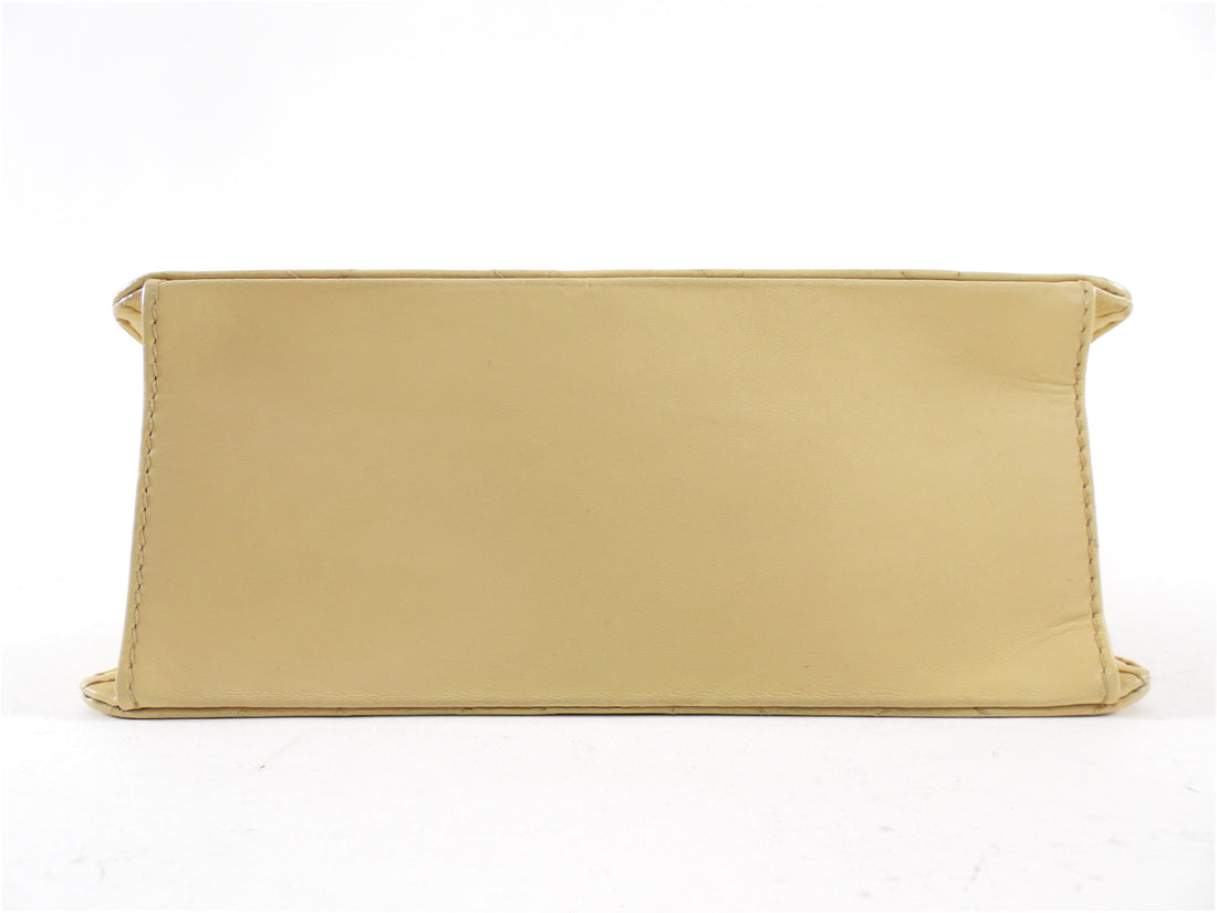 Chanel Vintage 1997 Beige Stitch Shoulder Flap Bag