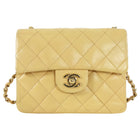 Chanel Vintage 2004 Beige Mini Square Classic Flap Bag GHW