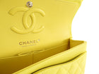Chanel Lemon Yellow Caviar Leather Small Classic Double Flap Bag LGHW