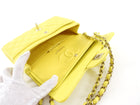 Chanel Lemon Yellow Caviar Leather Small Classic Double Flap Bag LGHW