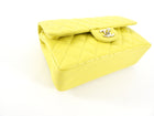 Chanel Lemon Yellow Caviar Leather Small Classic Double Flap Bag LGHW