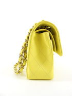 Chanel Lemon Yellow Caviar Leather Small Classic Double Flap Bag LGHW