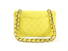 Chanel Lemon Yellow Caviar Leather Small Classic Double Flap Bag LGHW