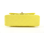 Chanel Lemon Yellow Caviar Leather Small Classic Double Flap Bag LGHW