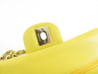 Chanel Lemon Yellow Caviar Leather Small Classic Double Flap Bag LGHW