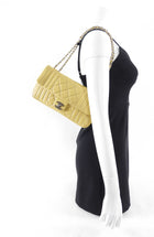 Chanel 2006 Mustard Yellow Perforated Leather Flap Bag