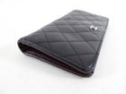 Chanel Black Calf Leather Quilted Timeless Bifold Long Wallet