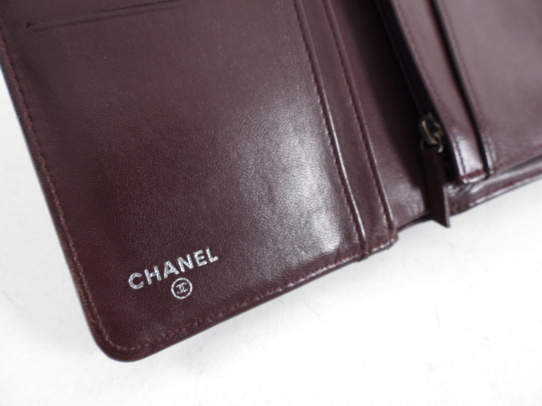 Chanel Black Calf Leather Quilted Timeless Bifold Long Wallet