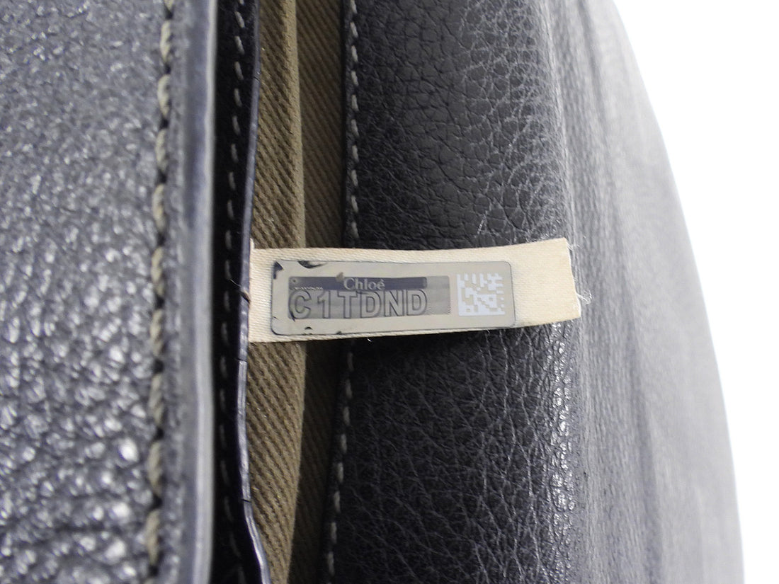 Chloe Navy Leather Mini Marcie Shoulder Bag