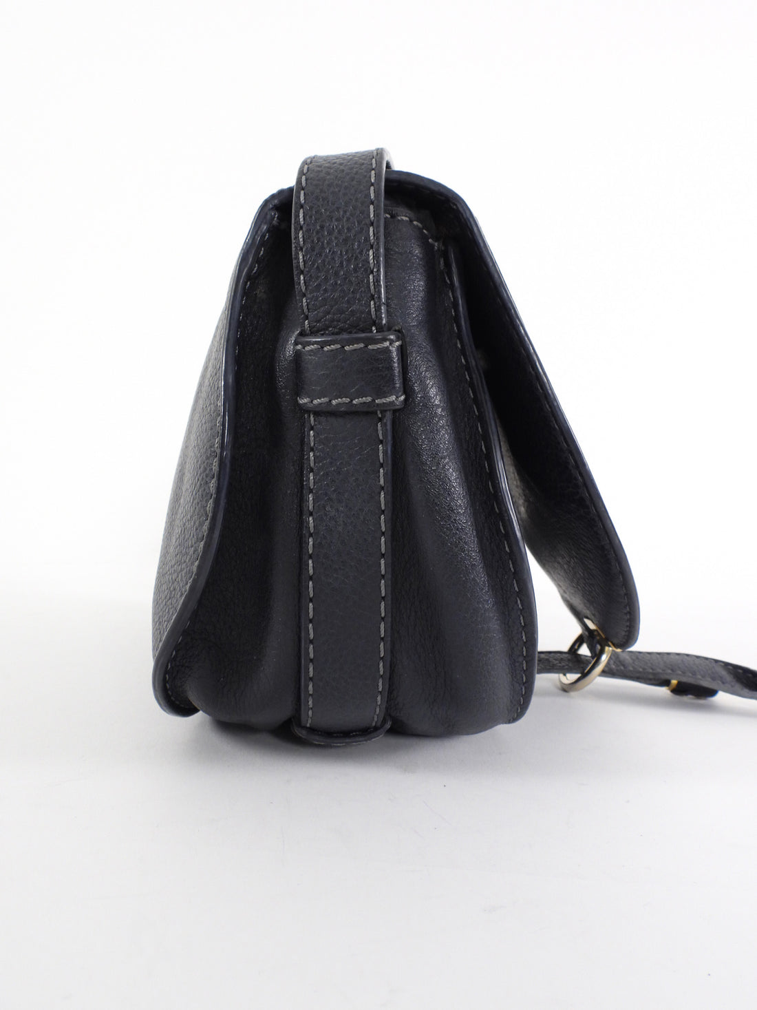 Chloe Navy Leather Mini Marcie Shoulder Bag