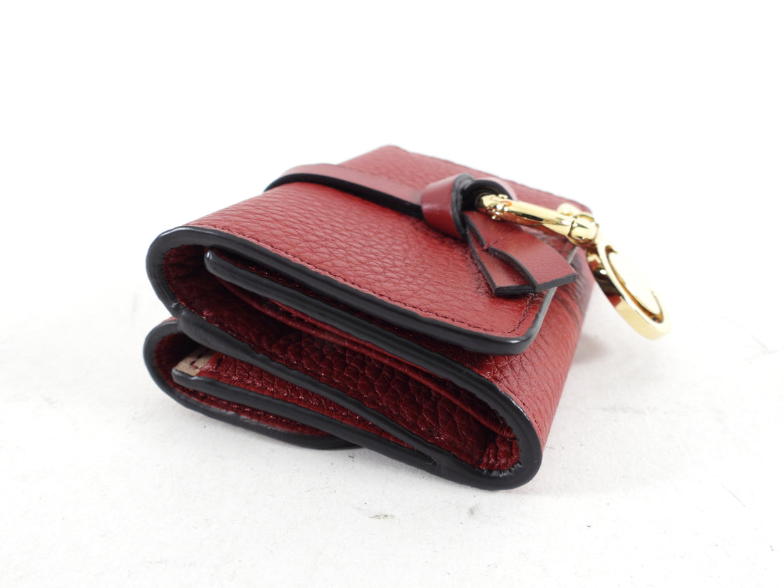 Chloe Red Leather Small Alphabet Trifold Wallet