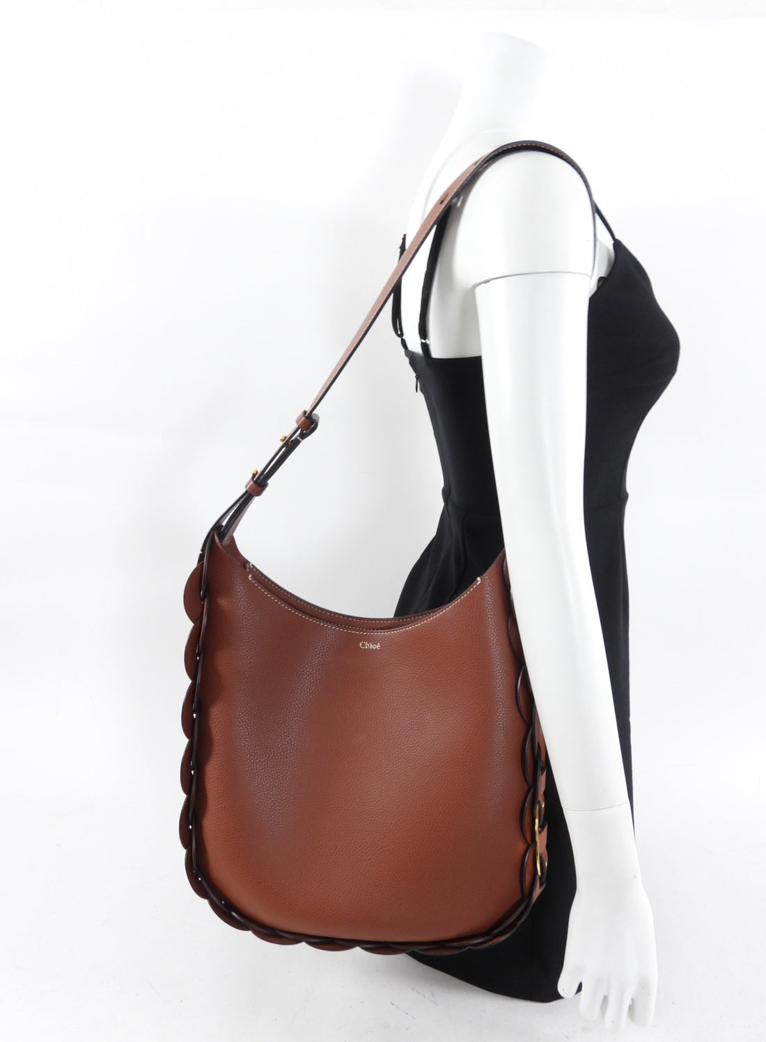 Chloe Brown Leather Darryl Medium Hobo Bag
