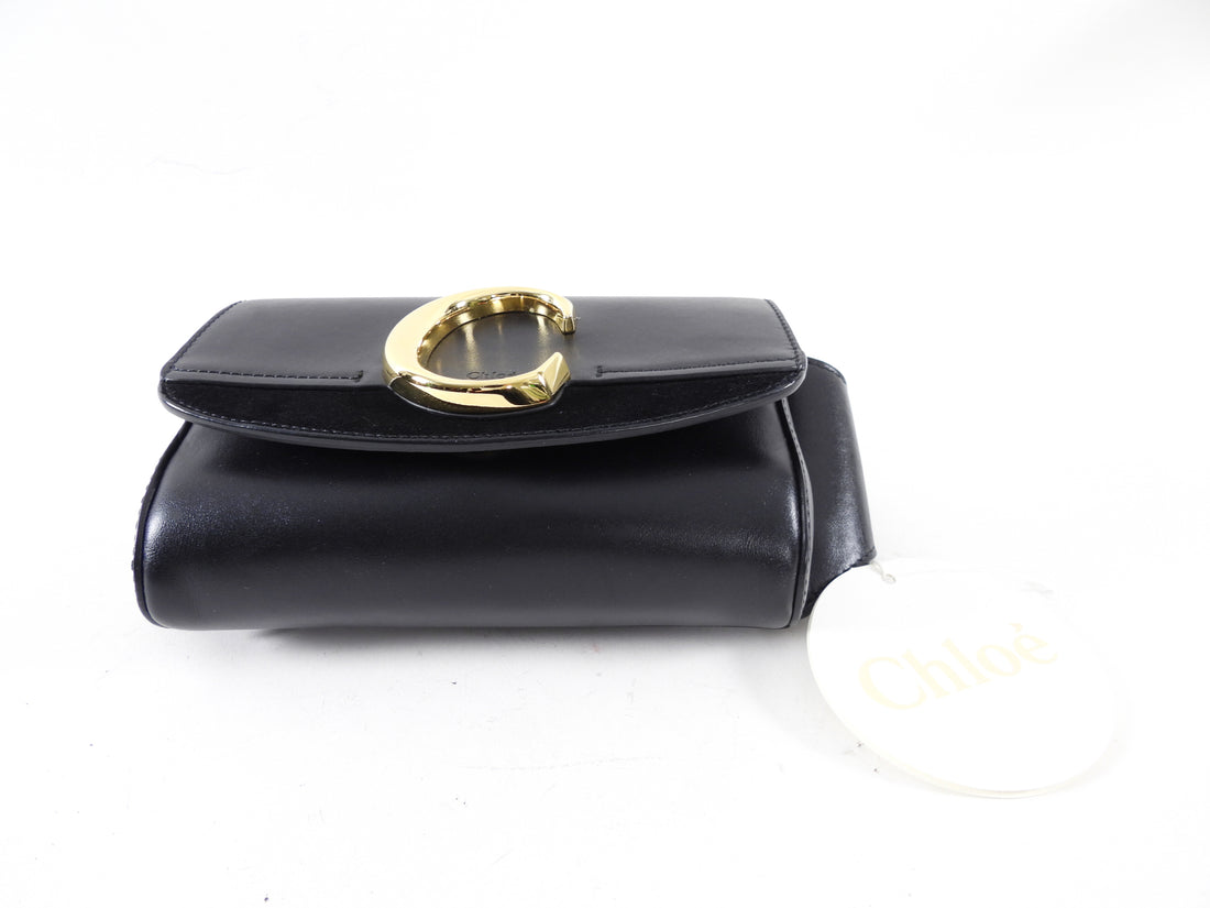 Chloe Black Leather Mini C Belt Bag