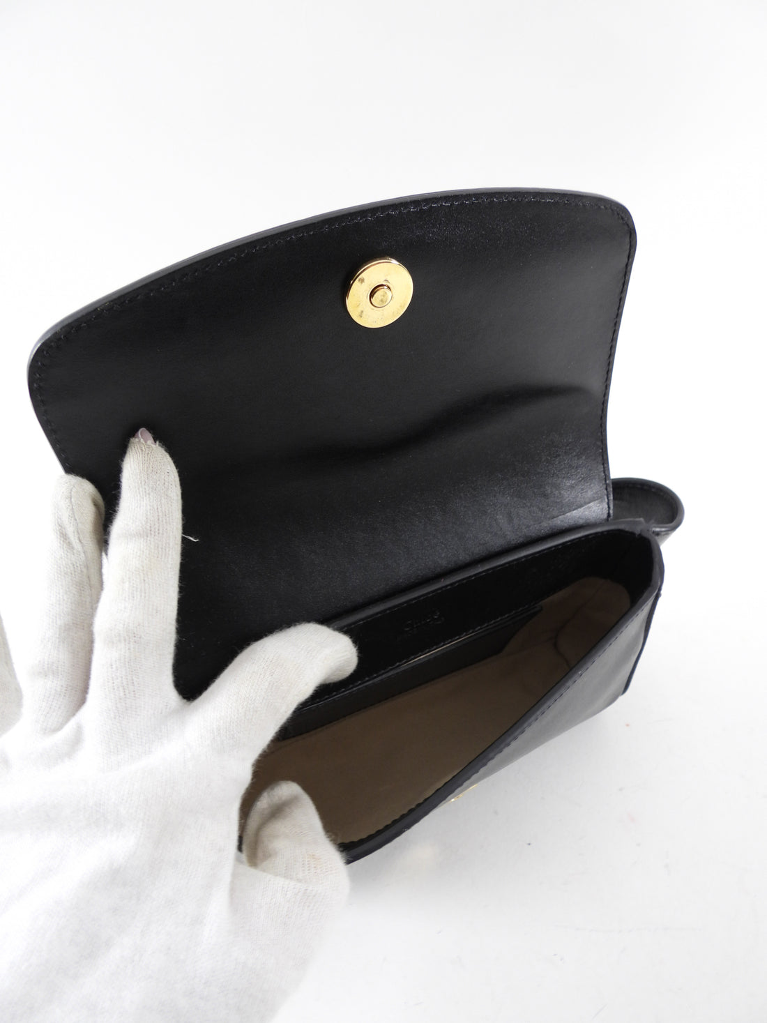 Chloe Black Leather Mini C Belt Bag