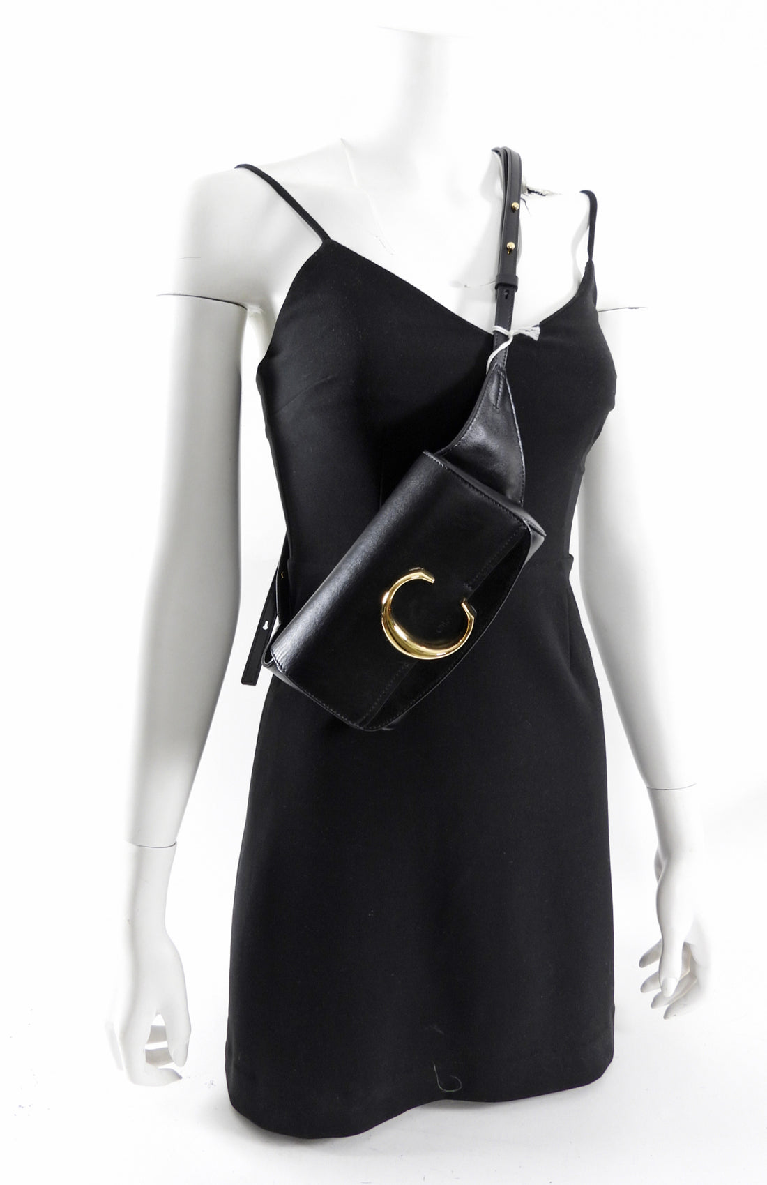 Chloe Black Leather Mini C Belt Bag