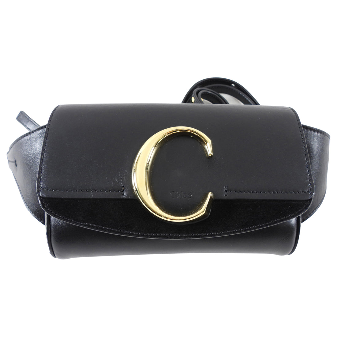 Chloe Black Leather Mini C Belt Bag