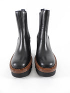 Chloe Black Leather Owena Track Sole Ankle Boot - 37