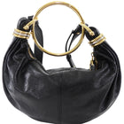 Chloe Black Glossed Leather Small Bracelet Hobo Bag