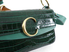 Chloe Green Croc Embossed C Two-Way Flap Bag