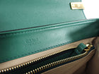 Chloe Green Croc Embossed C Two-Way Flap Bag