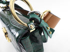 Chloe Green Croc Embossed C Two-Way Flap Bag