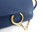 Chloe Faye Dark Blue Small Leather Crossbody Chain Bag