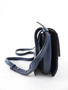 Chloe Faye Dark Blue Small Leather Crossbody Chain Bag