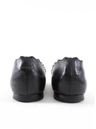Chloe Black Leather Scalloped Lauren Flat Shoes - 38.5
