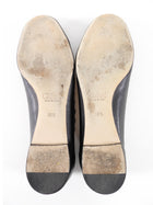 Chloe Black Leather Scalloped Lauren Flat Shoes - 38.5