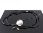 Chloe Black Leather Cord and Glass Bead Darcey Necklace