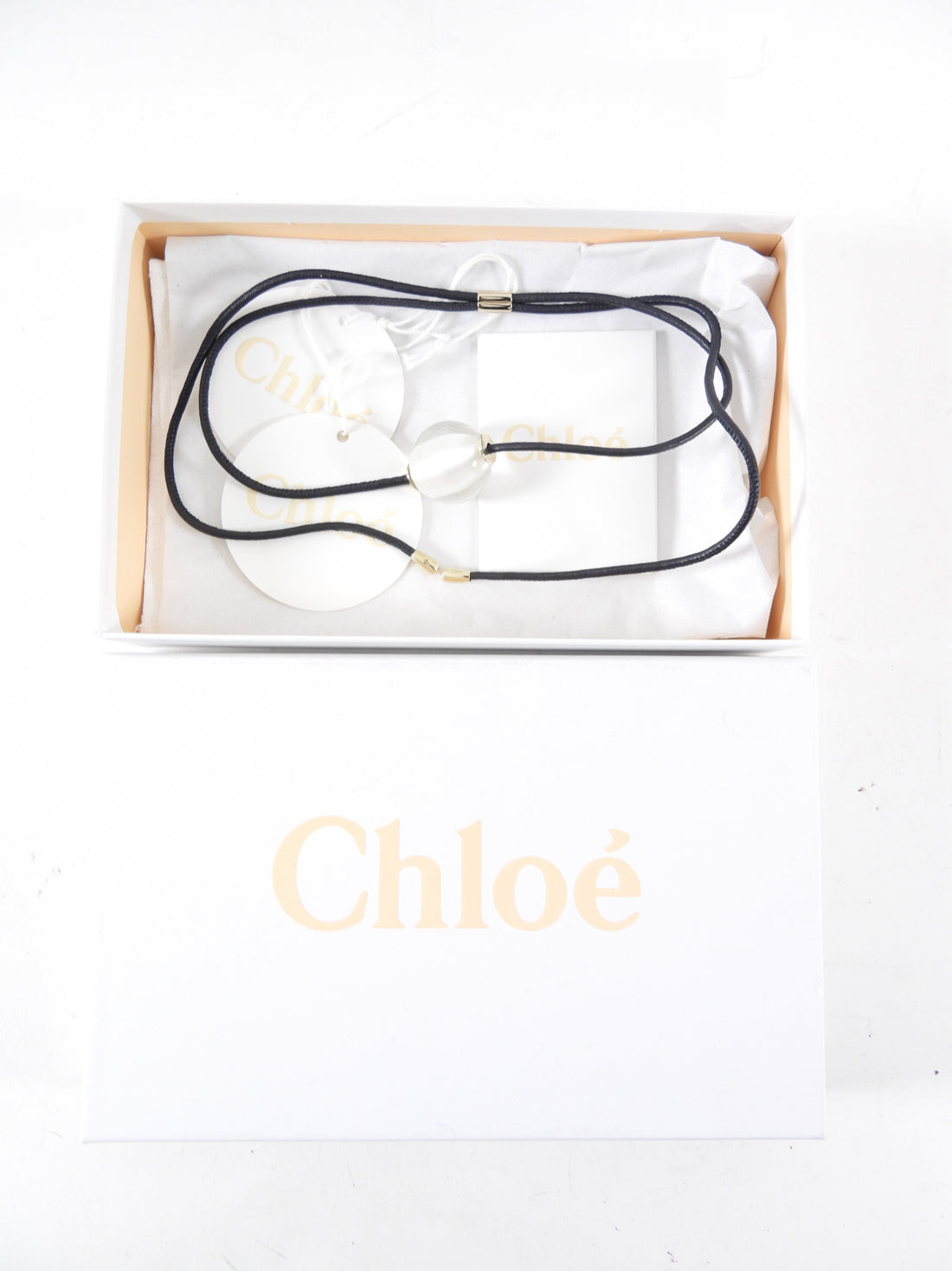 Chloe Black Leather Cord and Glass Bead Darcey Necklace