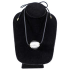 Chloe Black Leather Cord and Glass Bead Darcey Necklace
