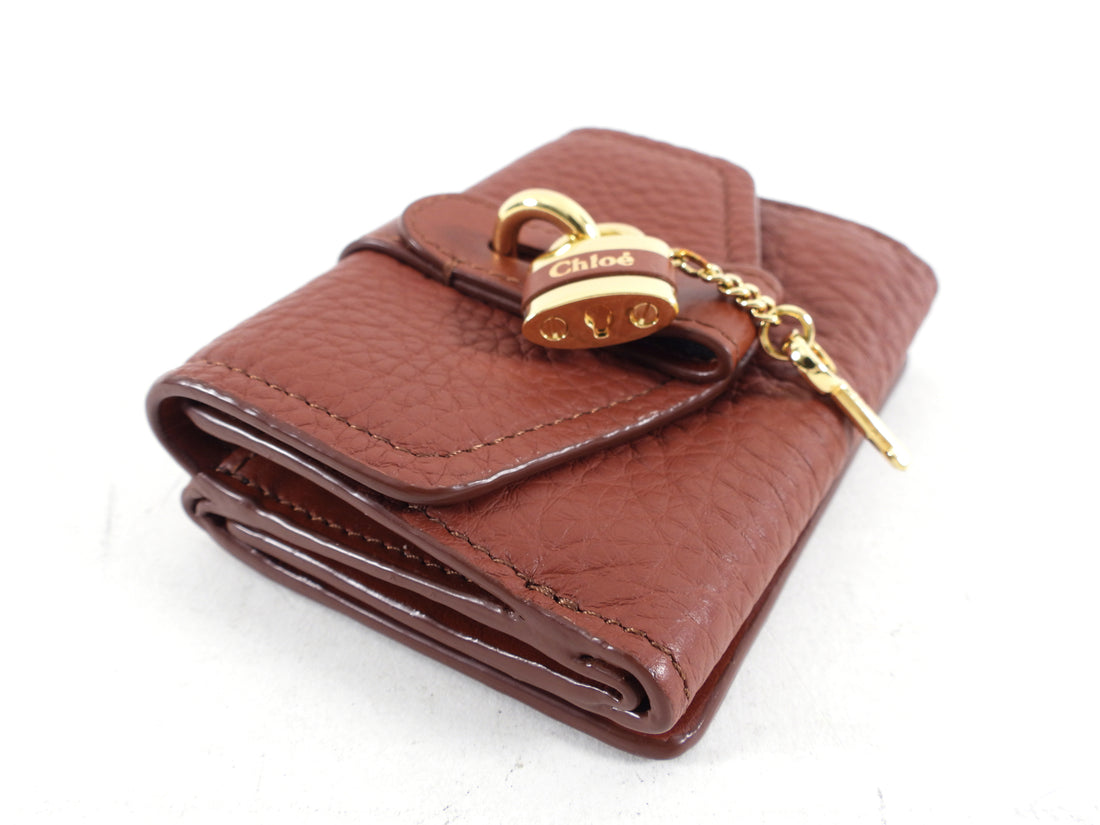 Chloe Small Brown Leather Paddington Padlock Wallet