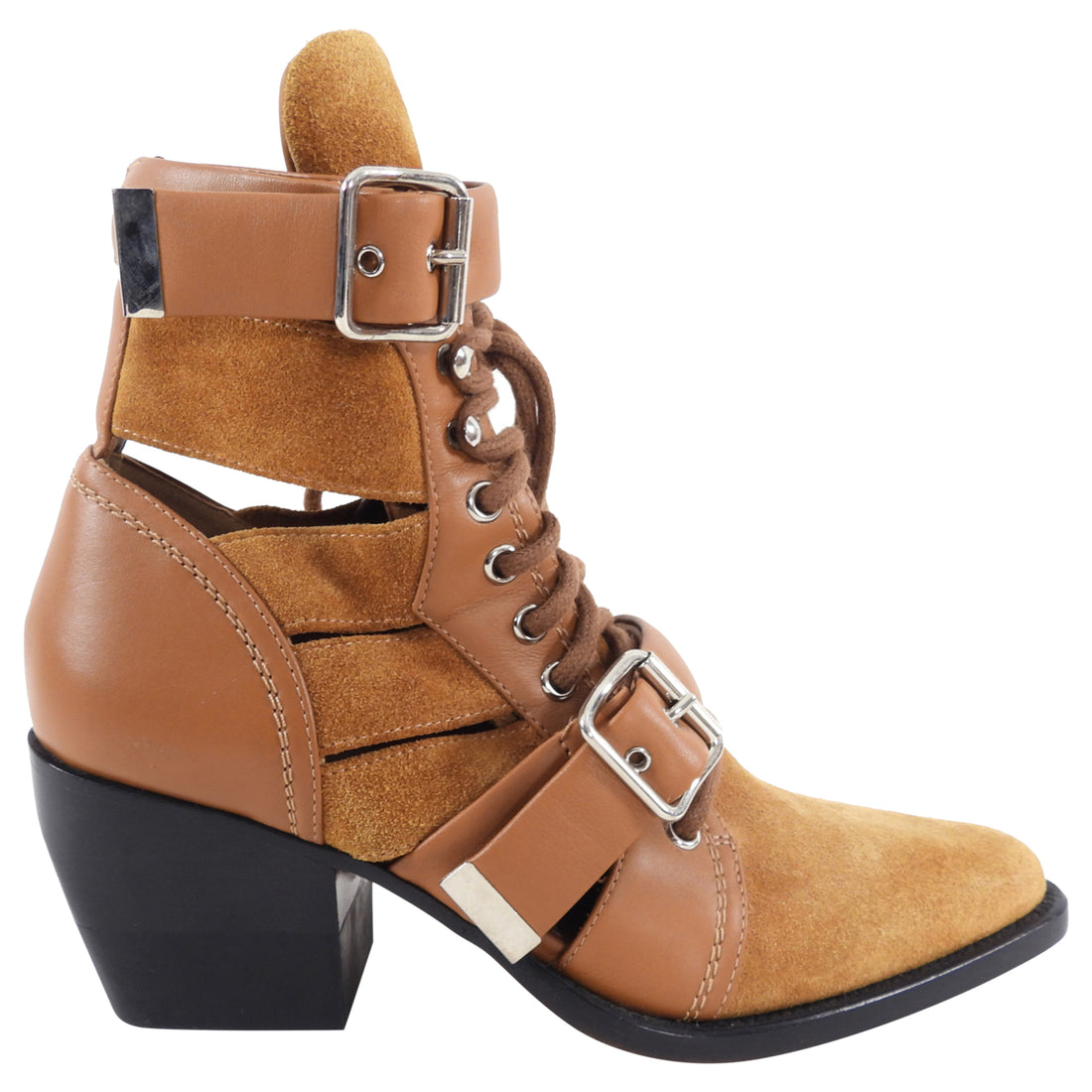 Chloe Tan Leather Rylee Boots - USA 6.5